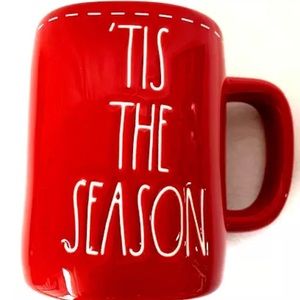 Rae Dunn TIS THE SEASON Red Mug With White…